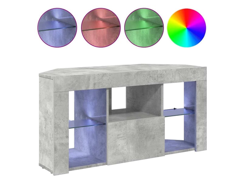  Meuble tv led d'angle 100x40x50 cm gris béton  - Conforama D