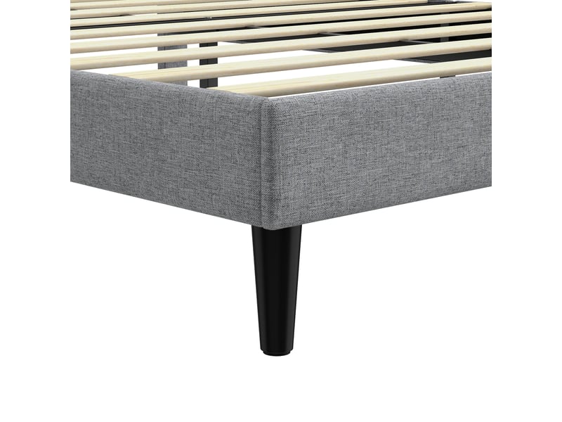  Lit double design chesterfield - tête de lit, pied de lit et sommier - compatible matelas 140x190cm - gris  - Conforama E