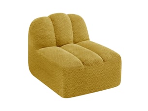 Canapé structure sans accoudoirs revêtement polaire granuleux coloris jaune