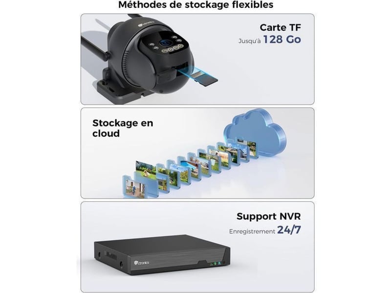  Camera de securite ptz 4k 8mp wifi avec nvr vision nocturne couleur ip66 149519_AABJY37587_6_DROPFR - Conforama E