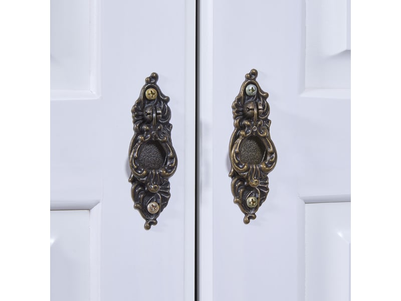  Armoire 3 portes en pin massif blanc - chambery  - Conforama E