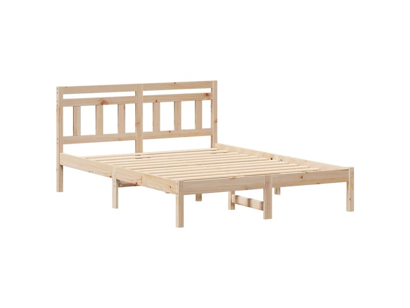  Lit double- lit adulte -  cadre de lit marron 120 x 190 cm pin massif  - Conforama C