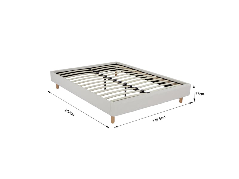  Sommier kit bouclette 160x200 cm tissu sherpa ivoire terre de nuit  - Conforama D