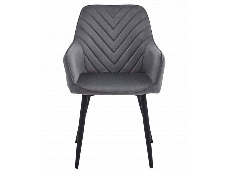  Chaise nana en velours gris foncé avec pieds noirs  - Conforama B