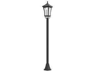 Lanterne solaire de jardin de 127 cm avec lumière led blanche froide, capteur de luminosité et étanchéité ip44.