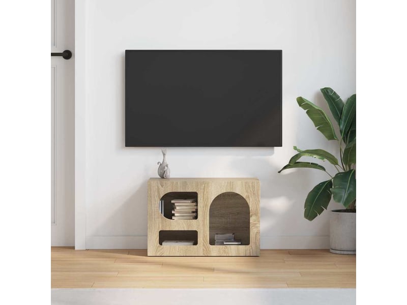  Meuble tv - banc tv - meuble de rangement elst 60 x 35 x 40 cm chêne sonoma bois d'ingénierie  - Conforama D