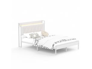 Lit 2 places 140x190 cm <strong>HAUSS SPOLE</strong>  <strong></strong> coloris blanc