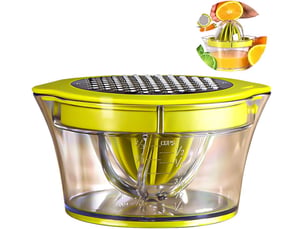 Presse-agrumes 4-en-1 multifonction - 2 alésoirs, bol gradué 400 ml - pour oranges, citrons et agrumes