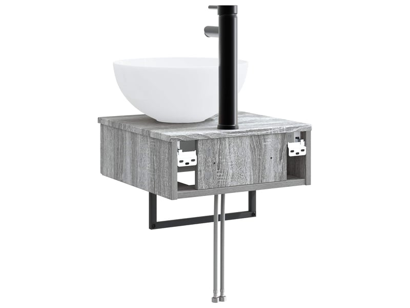  Basin de lavage mural, lavabo sonoma gris 40x41x40.5 cm  - Conforama E