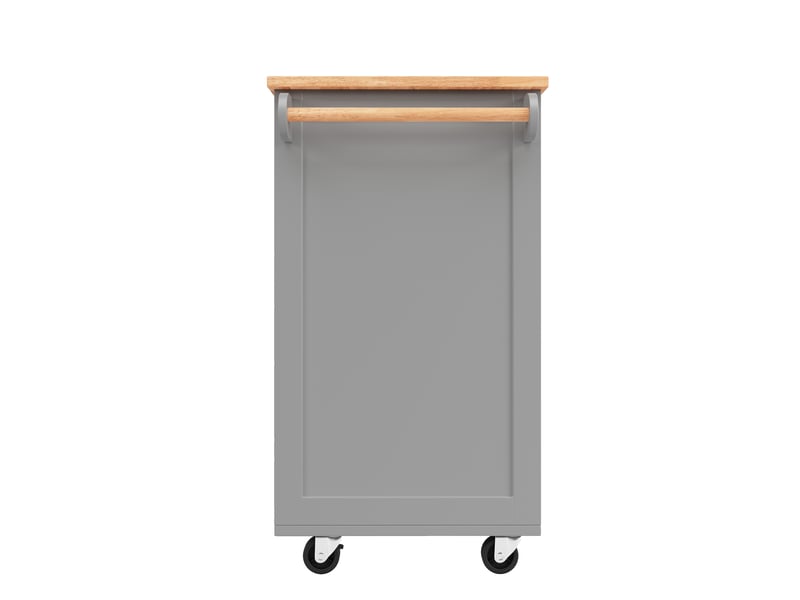  Îlot de cuisine gris desserte à roulettes buffet avec rangement plateau mdf effet bois 102x45x92cm  - Conforama W
