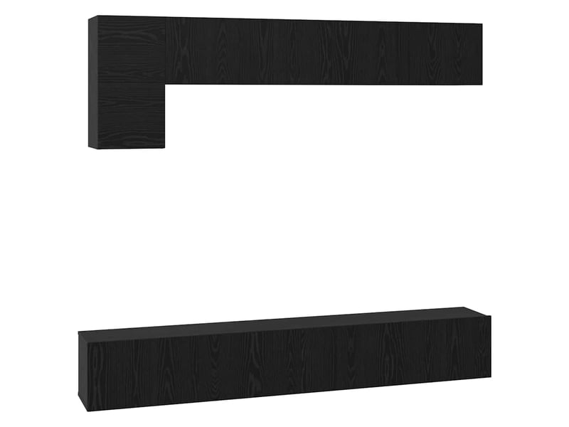  Ensemble meuble tv - banc tv - meuble de rangement 5 pcs chêne noir bois d'ingénierie  - Conforama A