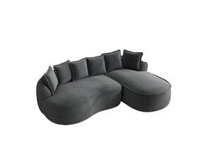 Canapé d'angle compressé droit fixe <strong>MAISENTIEL</strong> <strong></strong> 3 places Tissu Gris