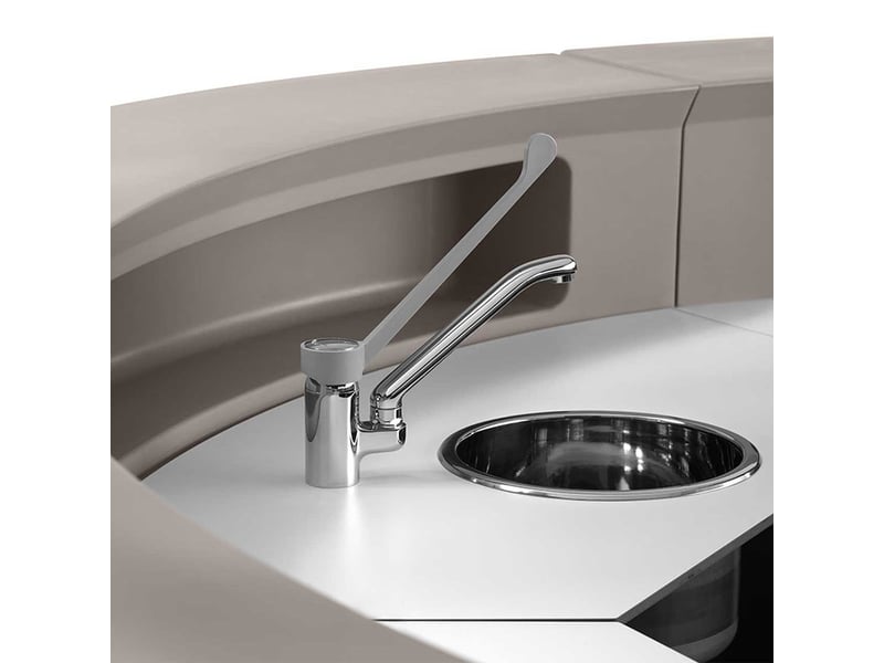  Comptoir bar professionnel courbé avec lavabo intégré hangar blanc - blanc  - Conforama C