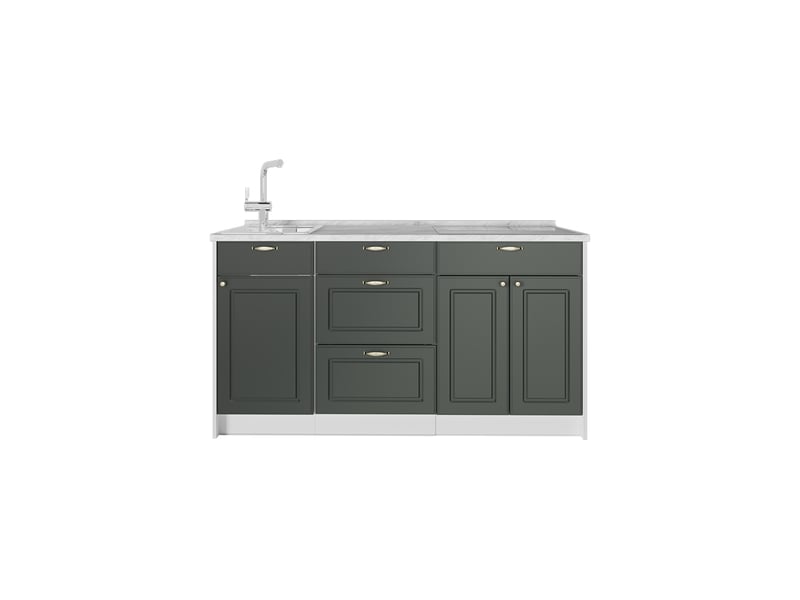 Vicco bloc cuisine, vert or campagneblanc, 150cm sans plan de travail - Conforama A