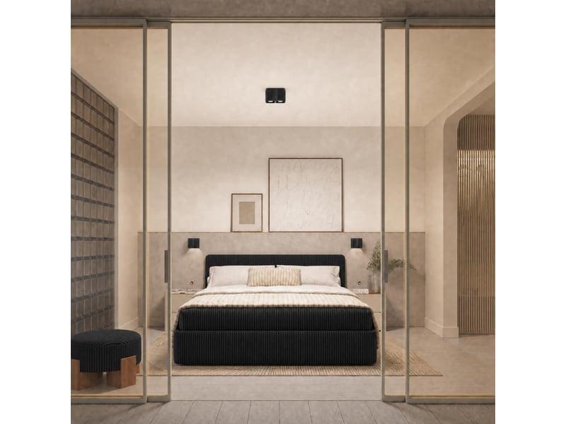  Plafonnier riff 1 noir gu10 aluminium moderne 10x10x10cm SL.3043 - Conforama B