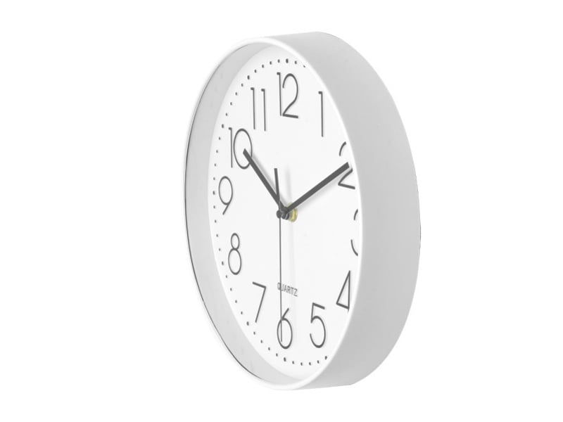 Horloge murale fabrilamp minuto ø 25 cm blanc mouvement continu 192110001 - Conforama C