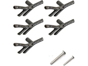 Chiloskit, 6 poignées en forme de clé en alliage de zinc bronze pour portes d'armoires et tiroirs (6 unités en bronze x 1 trou)