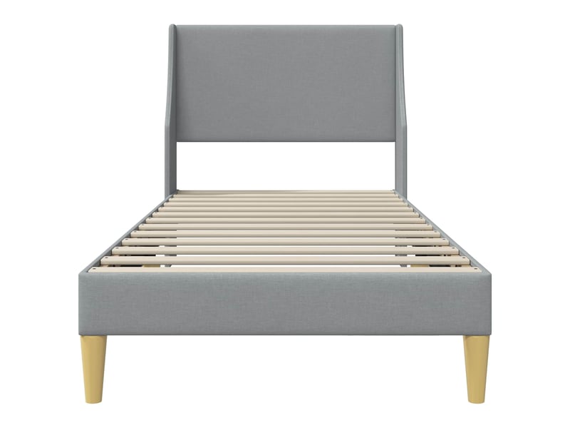  Lit simple- lit adulte -  cadre de lit uni avec tête de lit gris clair 100 x 200 cm tissu  - Conforama C
