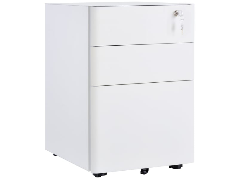  Caisson mobile 39x48x59 cm verrouillable métal blanc  - Conforama A