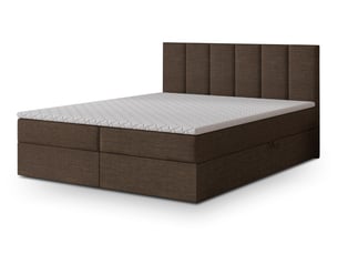 Lit avec rangement 200x200 cm MASSENO   coloris bois foncé