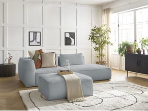 Canapé droit fixe BOBOCHIC LEOPOLD 4 places Tissu gris