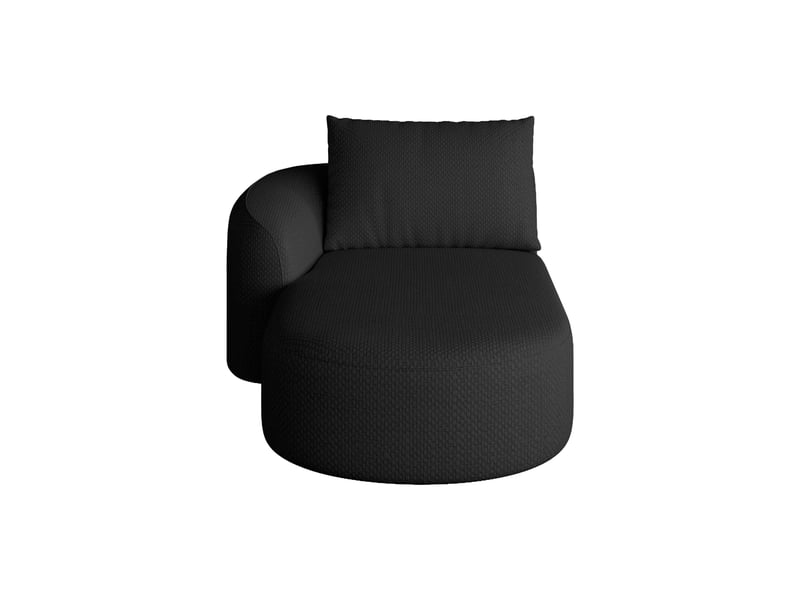 Canapé 1 place noir méridienne gauche en tissu chenille, mousse haute résilience, 168x106x85 cm - Conforama R