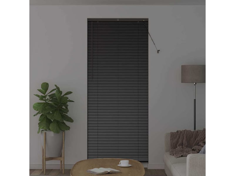 Store vénitien, store de fenêtre noir 220 x 85 cm 25 mm aluminium cf48159 - Conforama C