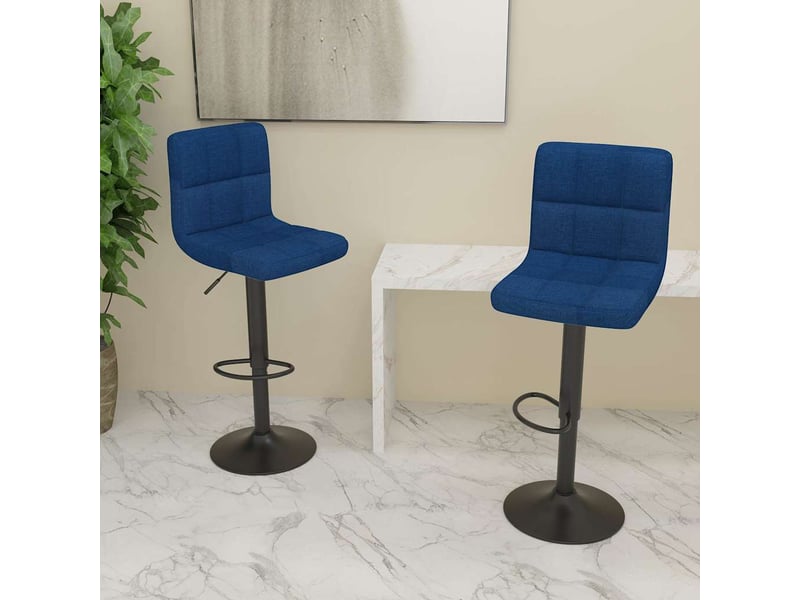  Lot de 2 tabouret de bar, chaise de bar bleu tissu shl65421  - Conforama B