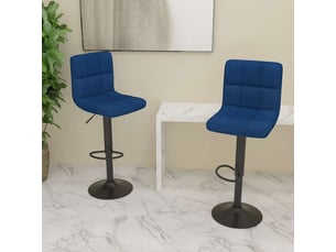 Lot de 2 tabouret de bar, chaise de bar bleu tissu shl65421