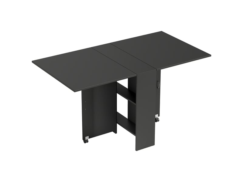 Table pliante de cuisine salle à manger amovible sur roulettes 75 x 140 x 74 cm noir coloris  - Conforama B