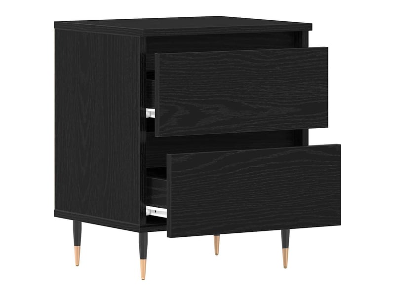  Table de chevet - cabinet de chevet - table de nuit 2 pc chêne noir 40 x 35 x 50 cm  - Conforama D