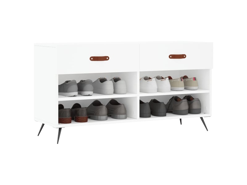  Banc à chaussures, meuble à chaussures blanc 102x35x55 cm bois d'ingénierie shl3158  - Conforama C