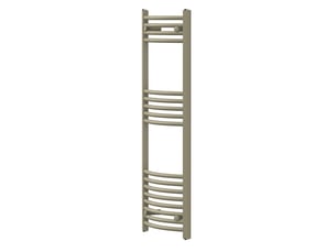 Luxebath sèche-serviettes design sahara 400 x 1200 mm, raccordement latéral, courbé, haute conductivité thermique, radiateur mural porte-serviettes pour salle de bain, puissance 375 w, beige mat