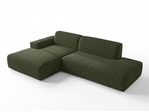 Canapé d'angle gauche fixe <strong>AX LIVING </strong> <strong>Didim Duo</strong> 5 places Tissu vert