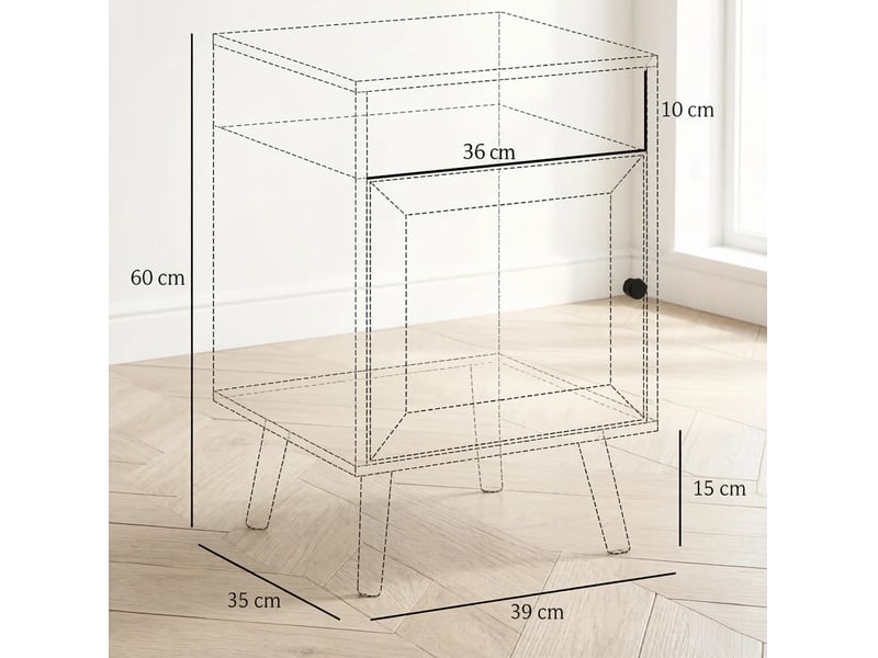  Tables de chevet tcqpz lot de 2 39 x 35 x 60 cm avec niche et porte en rotin naturel  - Conforama C