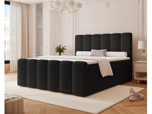 Lit coffre 140x200 cm <strong>IDOHOME</strong> <strong>FERRERO</strong> coloris noir