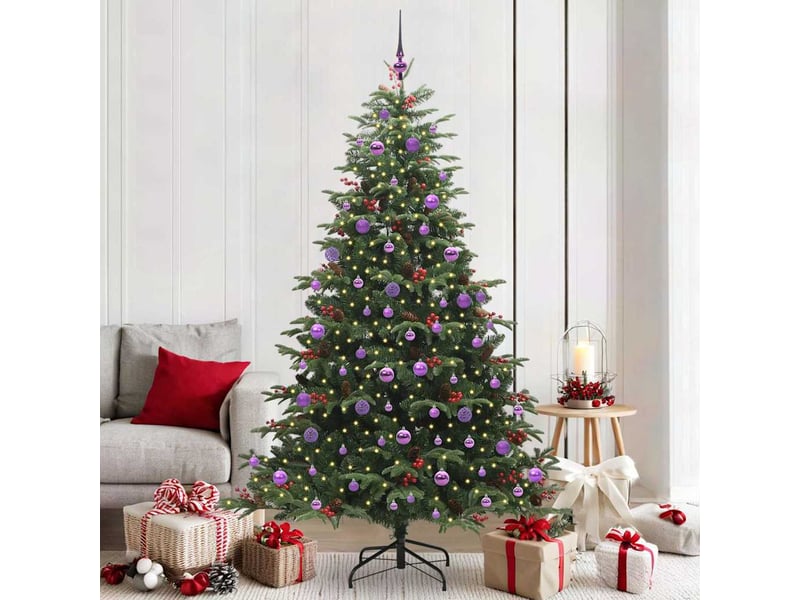 Sapin de noël, arbre de noël artificiel vert 210 cm pvc, métal et plastique cf61464 - Conforama B