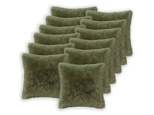 Lot de 6 coussins avec oreiller, coussins décoratifs heerlen vert fleece pv cf50937