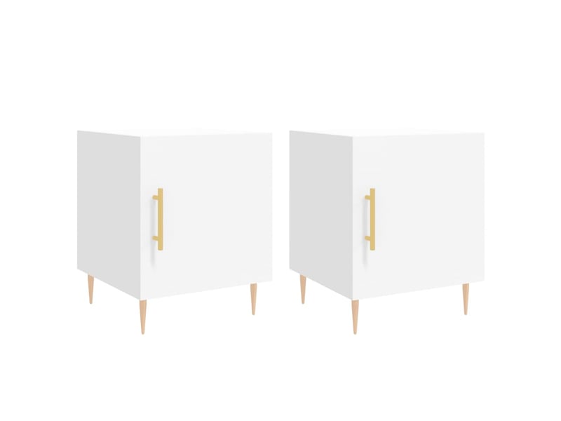  Lot de 2 tables de chevet - cabinet de chevet - table de nuit blanc 40x40x50 cm bois d’ingénierie  - Conforama A