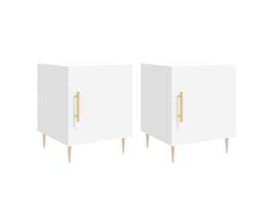 Lot de 2 tables de chevet - cabinet de chevet - table de nuit blanc 40x40x50 cm bois d’ingénierie