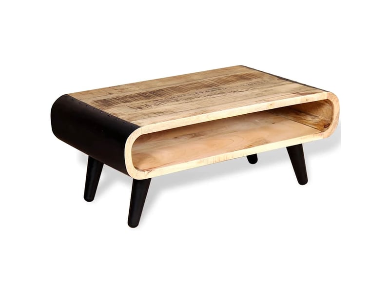  Table basse - table de salon - table à thé bois de manguier brut 90x55x39 cm  - Conforama D