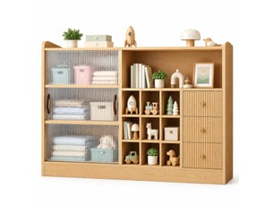 Buffet 2 porte(s) 3 tiroir(s) OKMYHOME - 120 cm coloris naturel