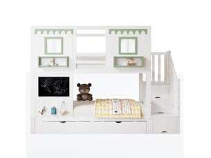 Lit superposé 90x200 cm <strong>OKWISH</strong> <strong></strong> coloris bicolore