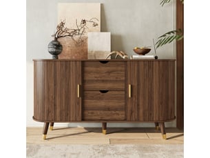 Buffet 2 porte(s)  2 tiroir(s) <strong></strong> <strong></strong> - 140 cm coloris marron 