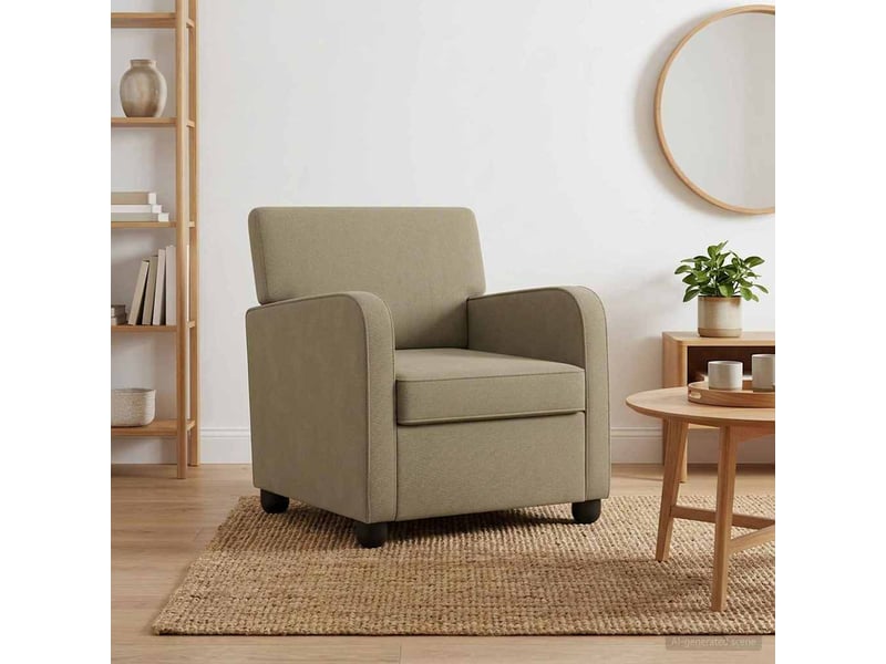 Vidaxl fauteuil kaki velours - Conforama B
