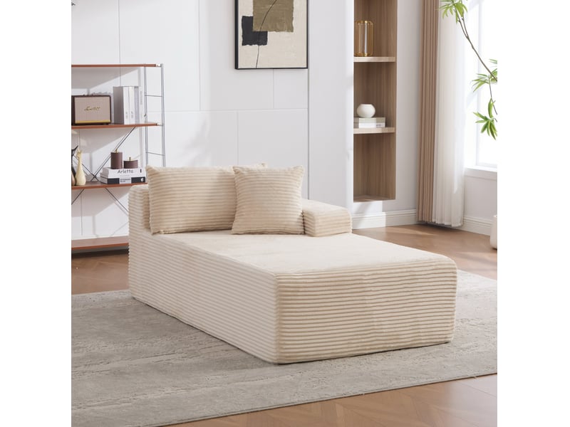  Chauffeuse modulable en chenille beige 1 place  - Conforama C