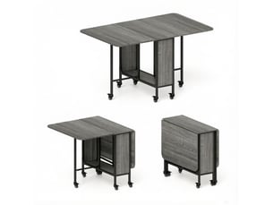 Table de cuisine extensible à roulettes, table pliante multifonction avec rangement, design moderne