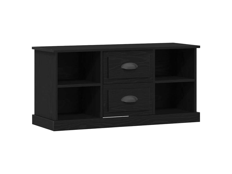 Meuble tv - banc tv - meuble de rangement 99,5 x 35,5 x 48 cm chêne noir bois d'ingénierie - Conforama A