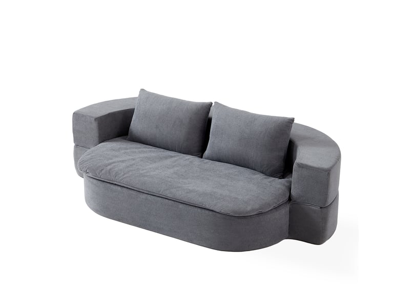 Canapé convertible, canapé-lit, 1 place, gris clair, 2 en 1, pliable, mobilier pour espace de vie, pour salon et séjour - Conforama B