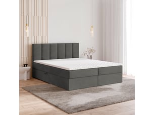Lit avec rangement 160x200 cm <strong>MASSENO</strong> <strong></strong> coloris gris